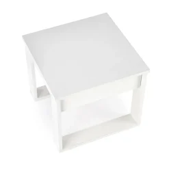 Tavolino da salotto moderno 60x52cm bianco Libano