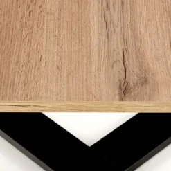 Tavolino da salotto moderno design 67x67cm rovere nodato nero Kobe