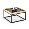 Tavolino da salotto quadrato 53x30cm rovere nero Algeria