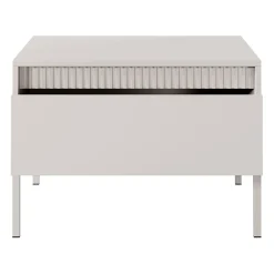 Tavolino da salotto 68x49cm 1 cassetto beige cannettato Ciar