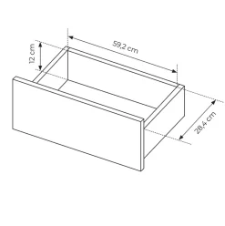 Tavolino da salotto 68x49cm 1 cassetto beige cannettato Ciar