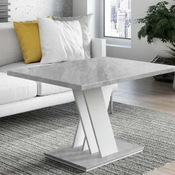 Tavolino da salotto 100x70cm bianco effetto marmo Amilia