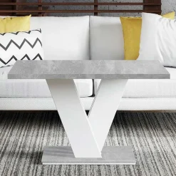 Tavolino da salotto 100x70cm bianco effetto marmo Amilia