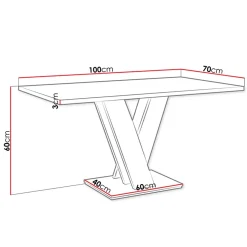 Tavolino da salotto 100x70cm bianco effetto marmo Amilia