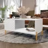 Tavolino da salotto 92x43cm con frontali decorati bianco Amsterdam