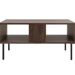 Tavolino da salotto 100x46cm  noce scuro con frontali serigrafati Savanna