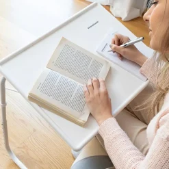 Tavolino pieghevole multiposizione 53x70cm metallo bianco Giga