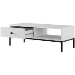 Tavolino salotto  90x50cm design moderno bianco Pollon