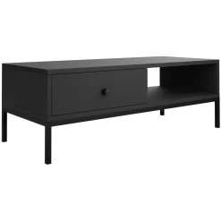 Tavolino salotto  90x50cm design moderno nero Pollon