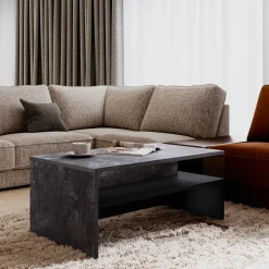 Tavolino 100x45cm da salotto design ossido e nero Emotion Gihome®