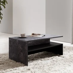 Tavolino 100x45cm da salotto design ossido e nero Emotion Gihome®
