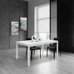 Tavolo 160/220 cm allungabile bianco frassinato metallo bianco Larkin