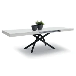 Tavolo 160/240 cm allungabile bianco frassinato metallo Otab