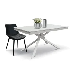 Tavolo 160/220 cm allungabile bianco frassinato metallo bianco Velvet