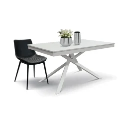 Tavolo 140/200 cm allungabile bianco frassinato metallo bianco Velvet