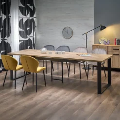 Tavolo allungabile 160/310cm da pranzo industrial rovere wotan nero Think