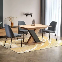 Tavolo allungabile 130/175cm da pranzo moderno rovere nero Brenta