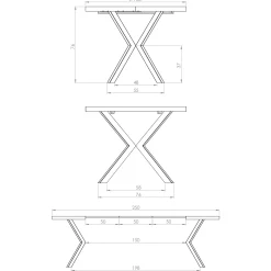 Tavolo allungabile 100/250cm da pranzo rovere dorato nero Agri