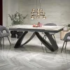 Tavolo allungabile 180/260cm moderno effetto marmo bianco nero Novellino