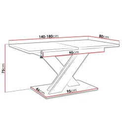 Tavolo allungabile 140/180cm moderno rettangolare bianco cemento Ivonne