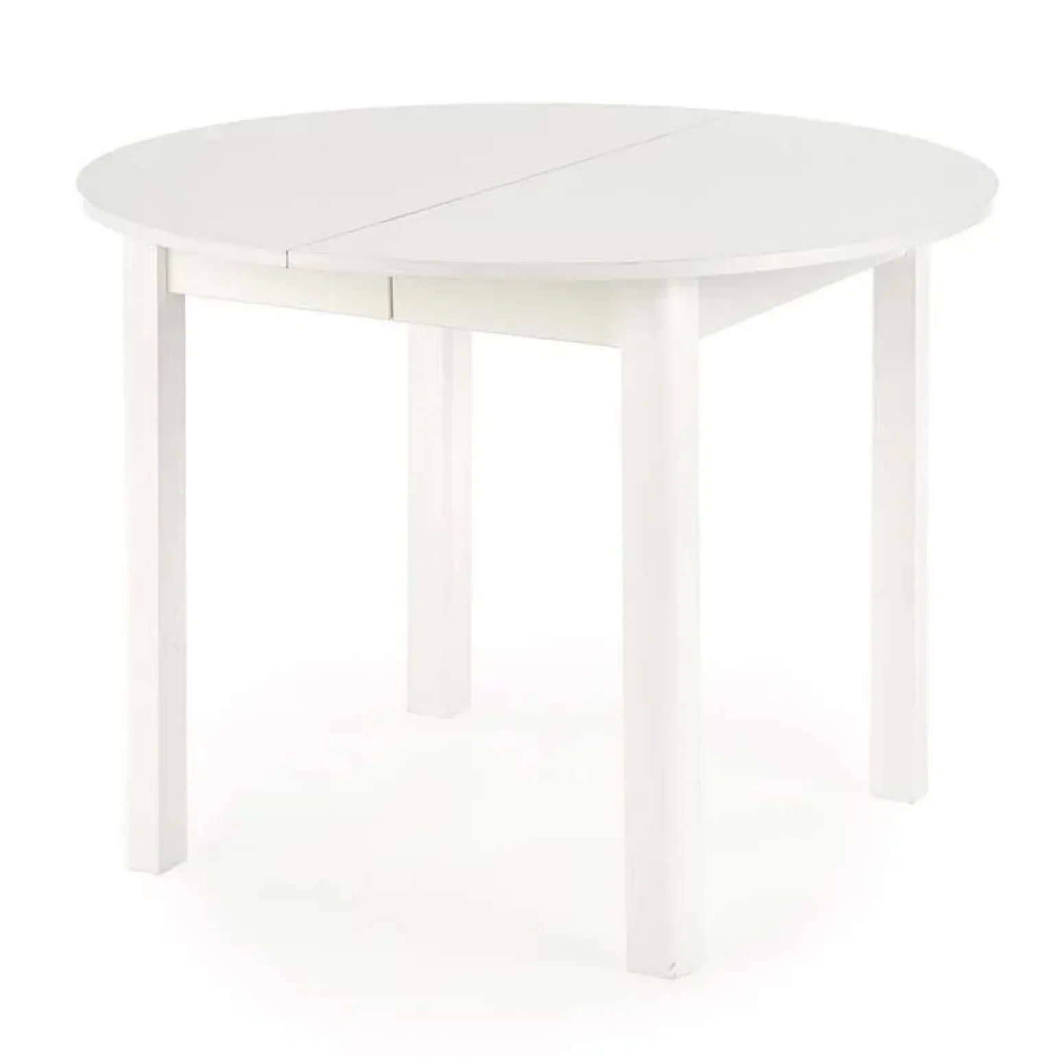 Tavolo allungabile 102/142cm rotondo da pranzo moderno bianco Lucci