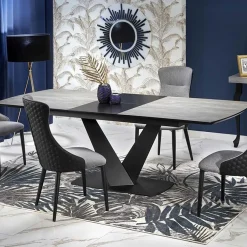 Tavolo allungabile moderno 180/230cm grigio scuro nero Zara