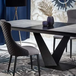 Tavolo allungabile moderno 180/230cm grigio scuro nero Zara