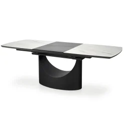 Tavolo allungabile moderno 160/220cm marmo bianco nero Isaia