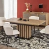 Tavolo 130/180cm allungabile da pranzo rovere chiaro nero Harbin