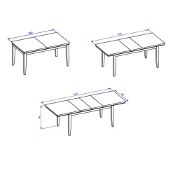 Tavolo 160/240cm allungabile da pranzo rovere scuro Umag