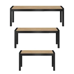 Tavolo 160/240cm allungabile industrial quercia opaco nero Neive