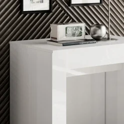 Tavolo 54/252cm allungabile moderno bianco lucido Violette