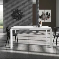Tavolo 90/150cm allungabile moderno bianco frassinato Dylan Gihome®