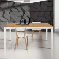 Tavolo 140/200cm allungabile rovere naturale bianco Mark