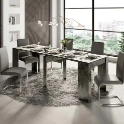 Tavolo 54/252cm consolle allungabile ossido nobilitato Violette