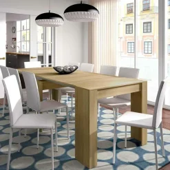 Tavolo 51/237cm consolle allungabile moderno rovere chiaro Venere