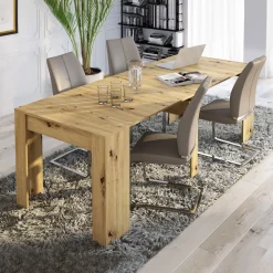Tavolo 52/238cm consolle allungabile moderno rovere rustico Virginia