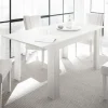 Tavolo 137/185cm da pranzo allungabile moderno bianco opaco Deluxe