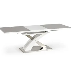 Tavolo 160/220cm in vetro allungabile grigio bianco Iride Gihome®