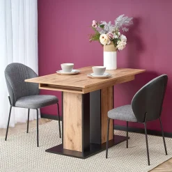 Tavolo 130/175cm rettangolare allungabile rovere nero Piave