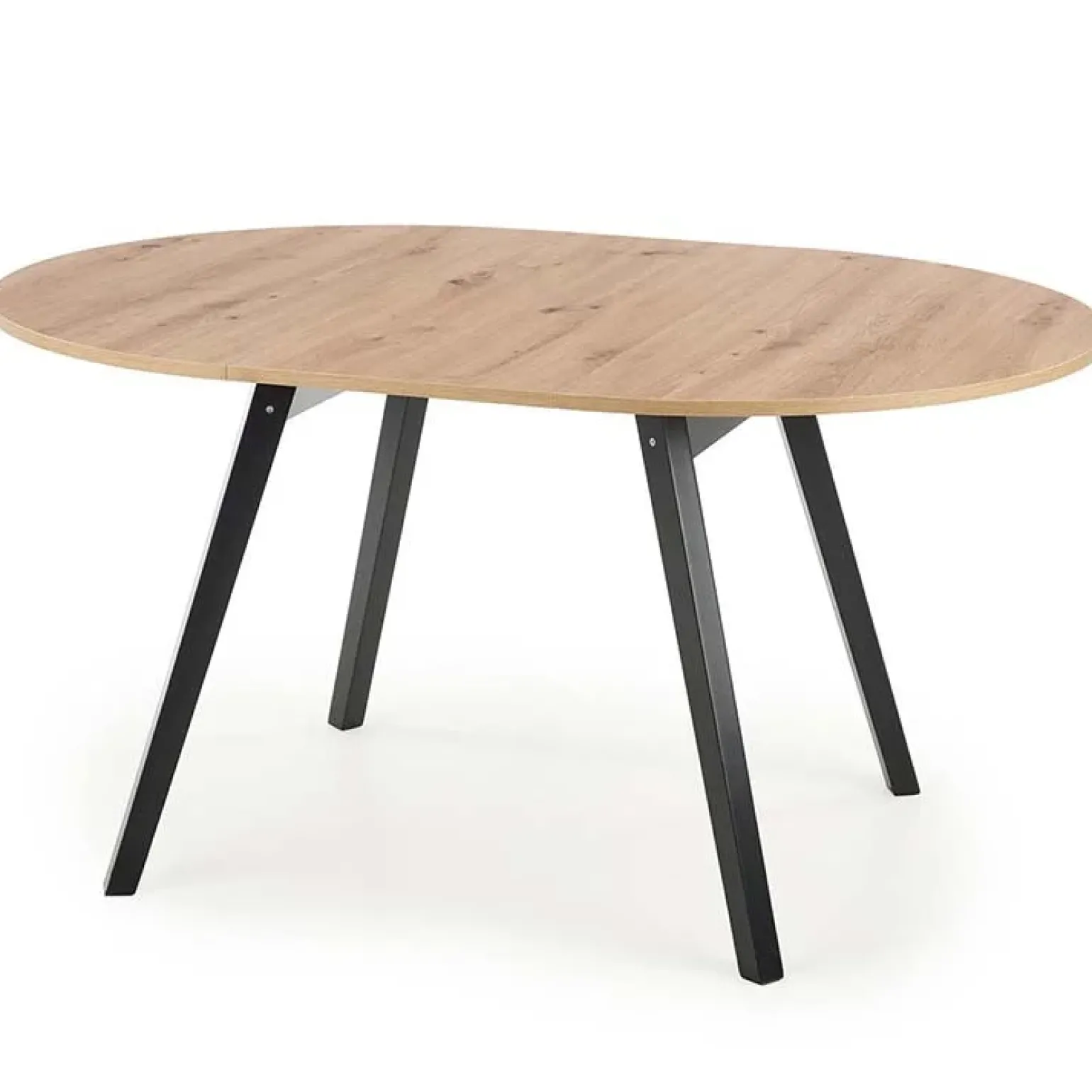 Tavolo 102/142cm rotondo allungabile moderno rovere nero Medina