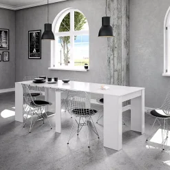 Tavolo consolle allungabile 51/237cm bianco lucido Asia Gihome®