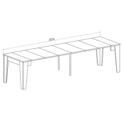 Tavolo consolle allungabile 54-306x90 cm bianco frassino Grace Gihome®