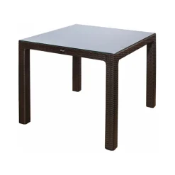 Tavolo da giardino 90x90cm polipropilene effetto rattan marrone Orsini