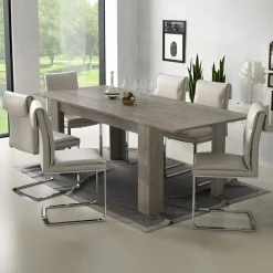 Tavolo da pranzo allungabile 160/220 cm moderno rovere grigio Basalt
