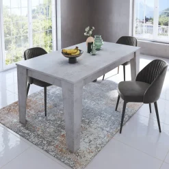 Tavolo da pranzo allungabile 120/160 cm moderno cemento Orbis