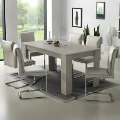 Tavolo da pranzo allungabile 160/220 cm moderno cemento Basalt