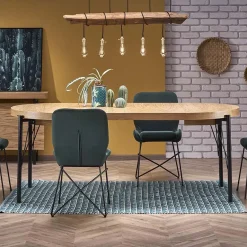 Tavolo da pranzo allungabile moderno 100/300cm rovere nero Wally