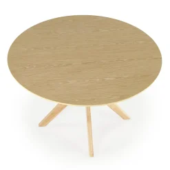 Tavolo da pranzo rotondo moderno 120x120cm rovere naturale Corinto