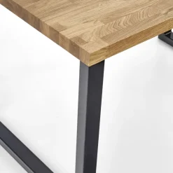 Tavolo da pranzo 140x85cm rovere massello acciaio nero Preston